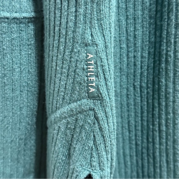 Athleta Harmony Pose Wrap Long Cardigan Hoodie Teal Blue Large Oversized Lounge - Picture 8 of 11